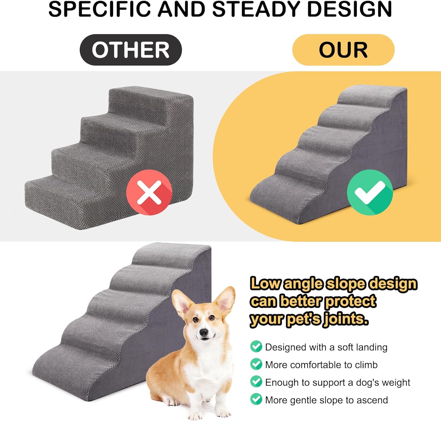 Dog Stairs Ramp for Bed